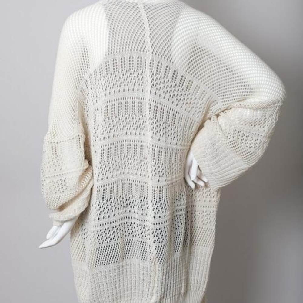 🆕️ Cream Netted Cardigan - Picture 4 of 5
